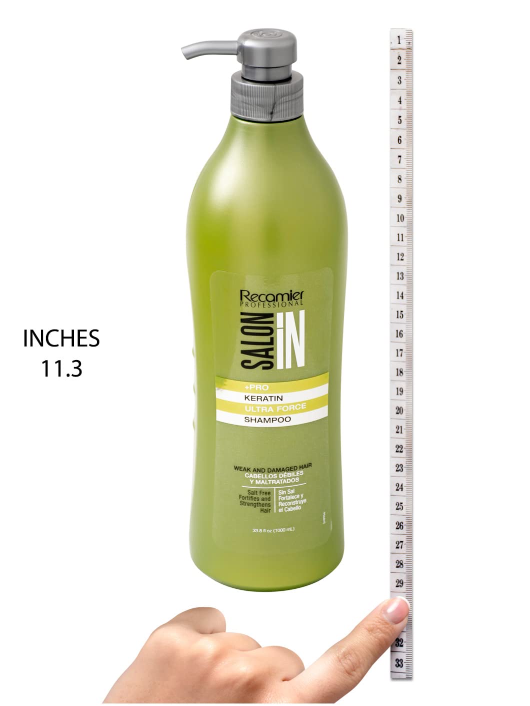 White Smoke Salon In Recamier Pro Keratin Ultra Force Shampoo for Damaged & Weak Hair | Strengthens, Repairs & Smooths | 33.8 fl oz / 1000 ml