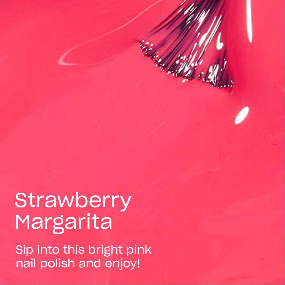 Tomato OPI Nail Lacquer Strawberry Margarita | Opaque Bright Pink Crème Chip Resistant Nail Polish | Fast Drying, Streak Free