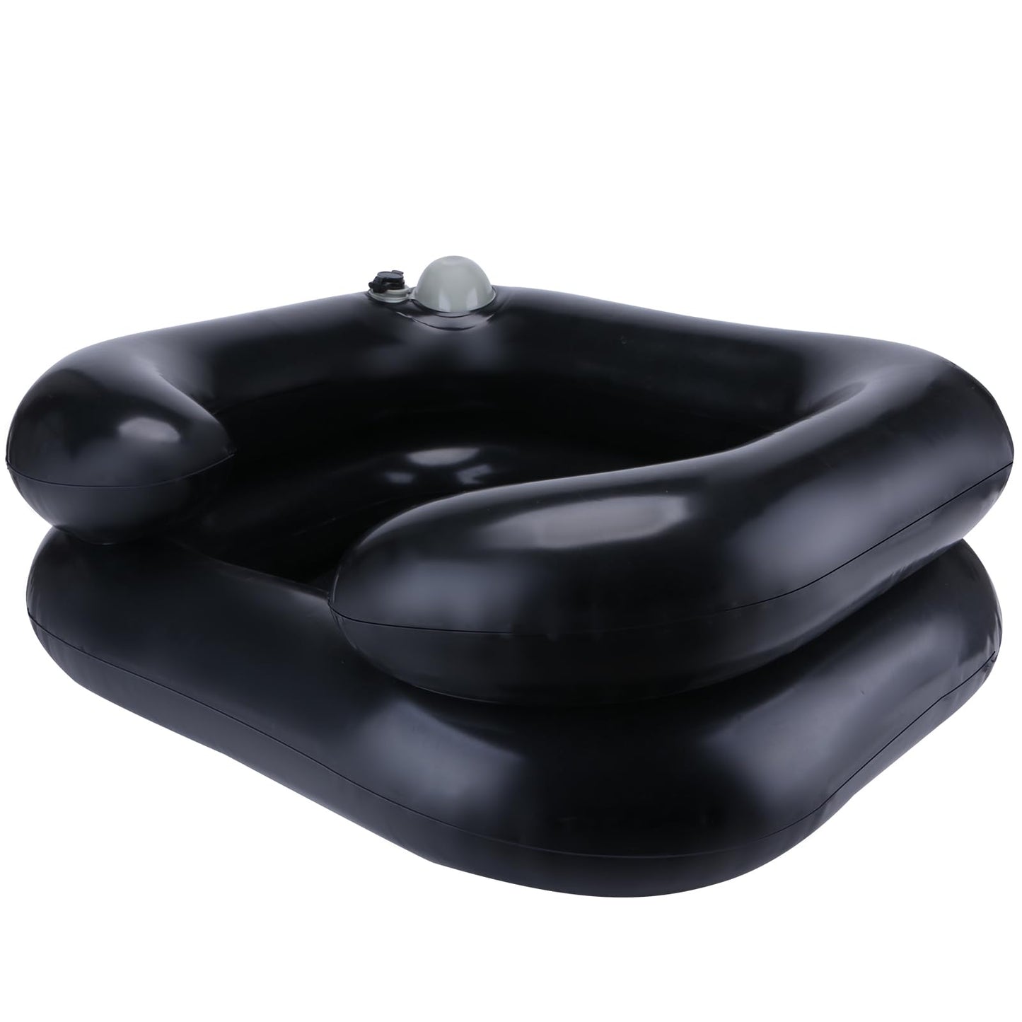 White Smoke Upgraded Inflatable Hair Washing Basin with Built-in Manual Pressure Inflation, Portable Shampoo Bowl Sink for Hair Washing Station & Elderly, Disabled, Bedridden