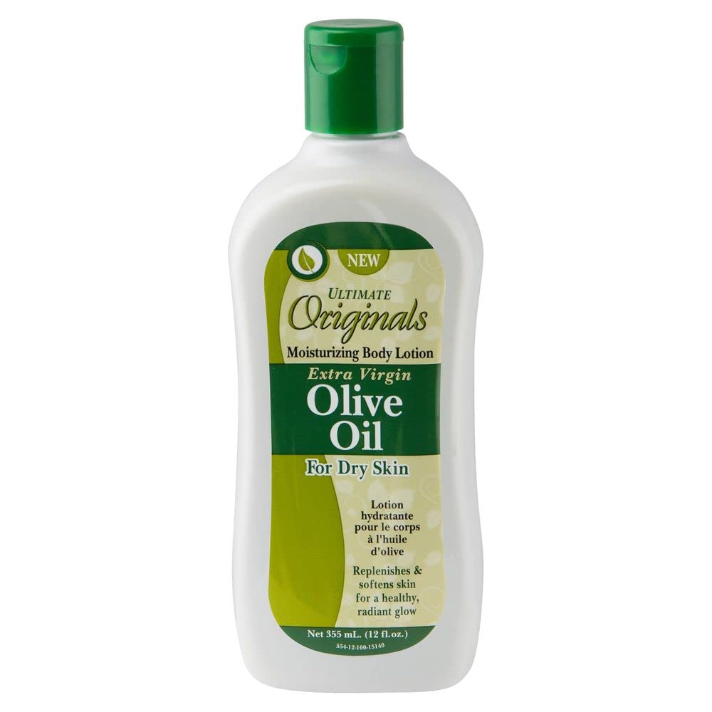 White Smoke Originals by Africa's Best Extra Virgin Olive Oil Moisturizing Body Lotion, Formulated To Penetrate, Moisturize, Replenish, and Rejuvenate Dry Skin, 12oz Bottle