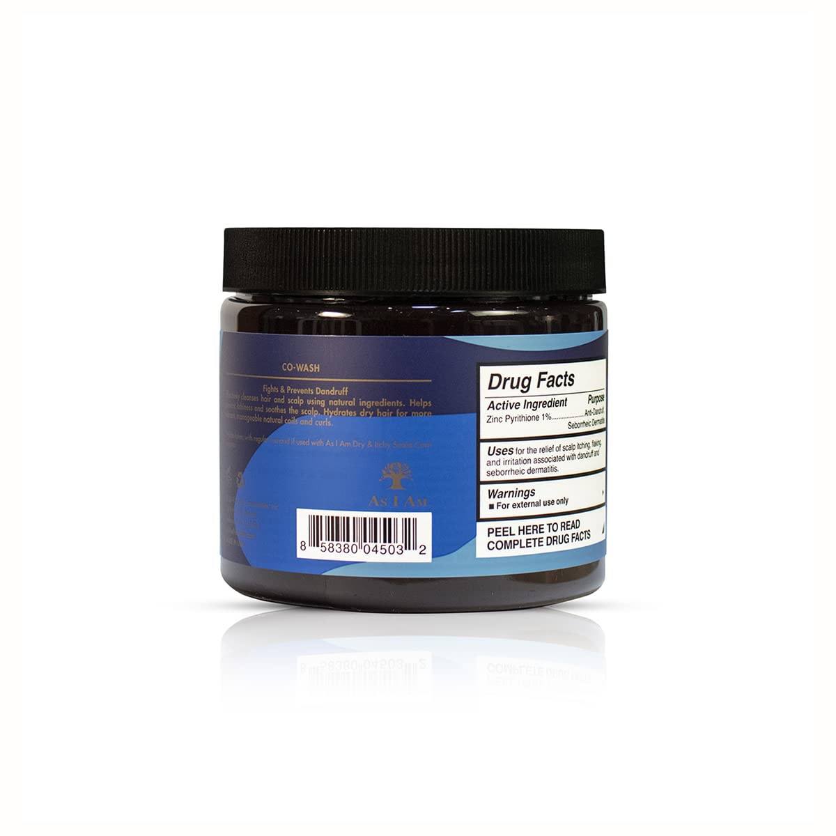 Black As Am Dry & Itchy Scalp Care Cowash - 16 ounce - Enriched with Zinc Pyrithione, Olive Oil, and Tea Tree Oil - Fights Dandruff and Seborrheic Dermatitis, Blue (29782)