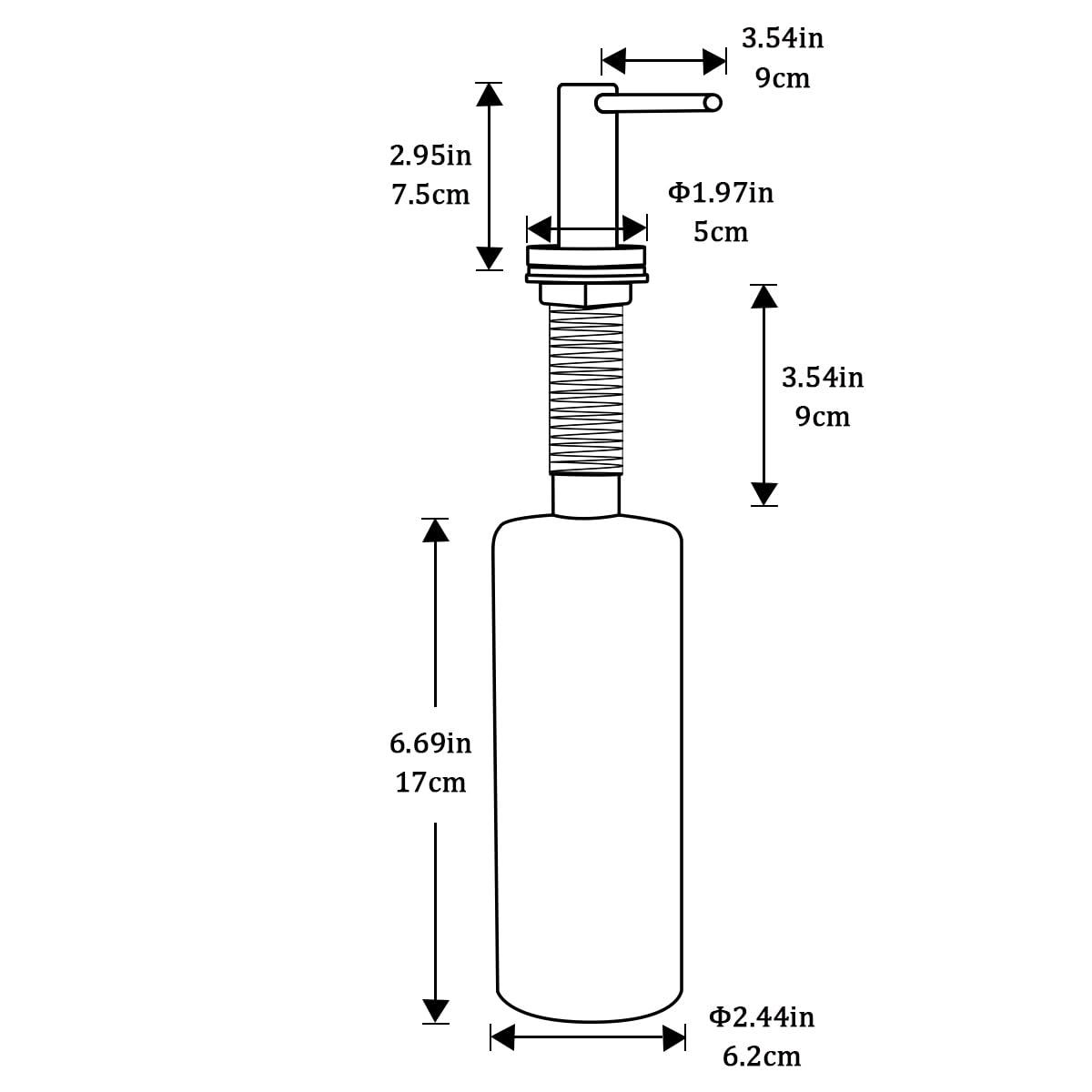 White Smoke Matte Black Kitchen Sink Soap Dispenser GAPPO Countertop Pump Hand Lotion Built in Bottle Upgrade Stainless Steel Screw