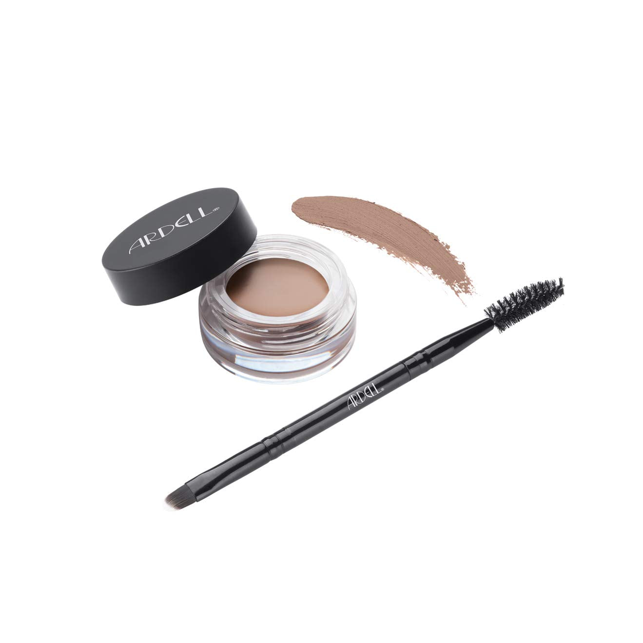White Smoke Ardell Brow Pomade with Brush, Medium Brown
