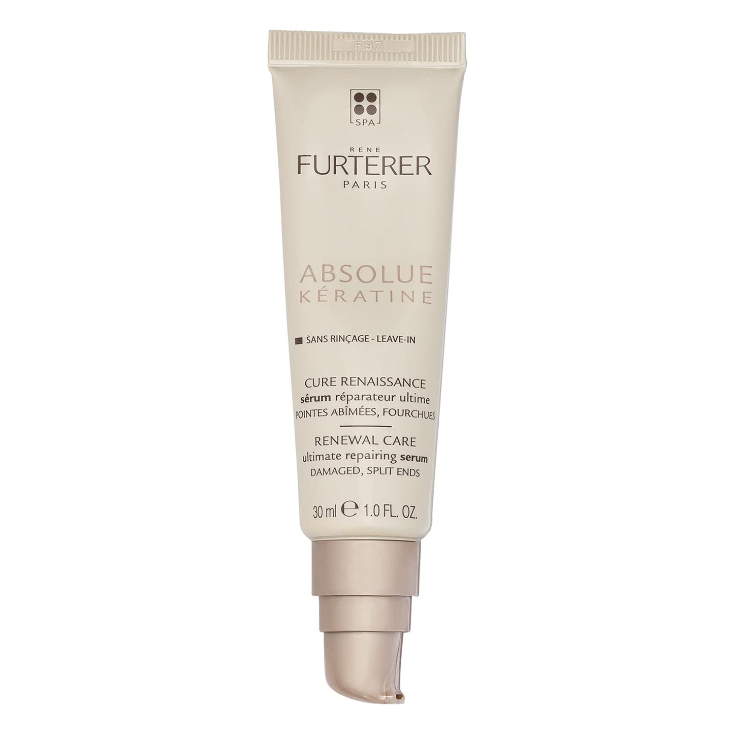 White Smoke Rene Furterer Absolue Keratine Ultimate Repair Split End Serum - For Damaged, Over-Processed Hair - Repair & Restore, 1 fl. oz.