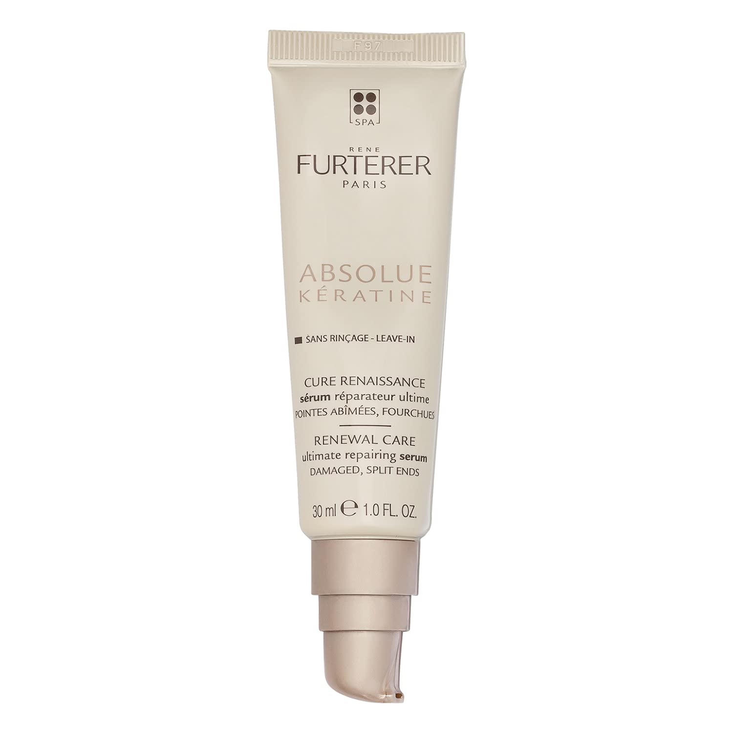 White Smoke Rene Furterer Absolue Keratine Ultimate Repair Split End Serum - For Damaged, Over-Processed Hair - Repair & Restore, 1 fl. oz.