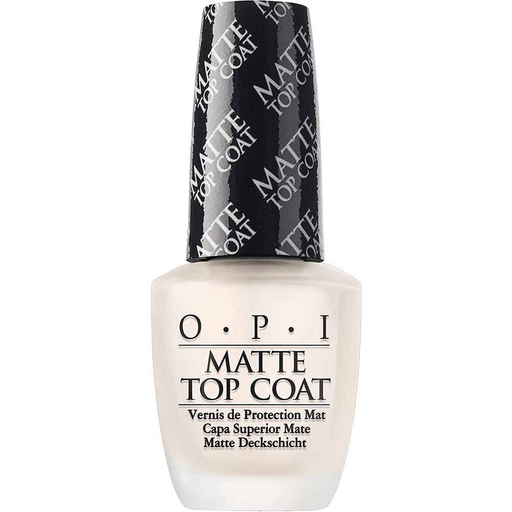 White Smoke OPI Nail Lacquer, Black Onyx & Matte Top Coat Bundle