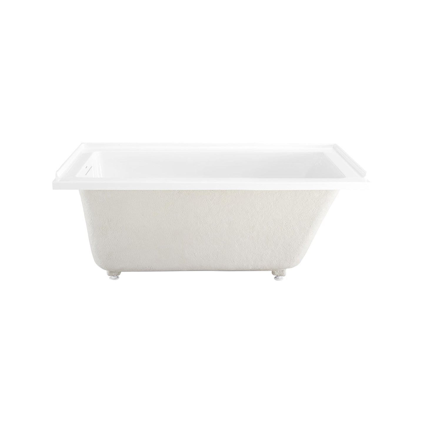 White Smoke Swiss Madison Voltaire 60 x 32 Left Drain Soaking Alcove Bathtub in Glossy White with Integrated Overflow, Drain Included