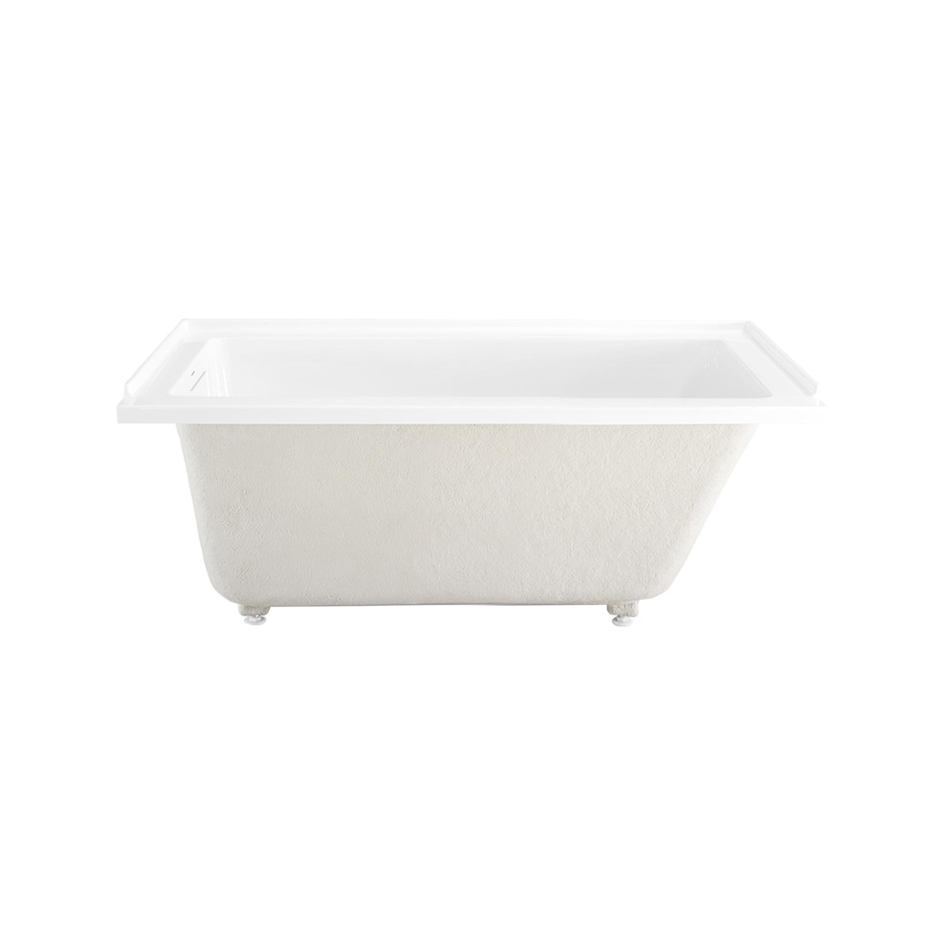 White Smoke Swiss Madison Voltaire 60 x 32 Left Drain Soaking Alcove Bathtub in Glossy White with Integrated Overflow, Drain Included