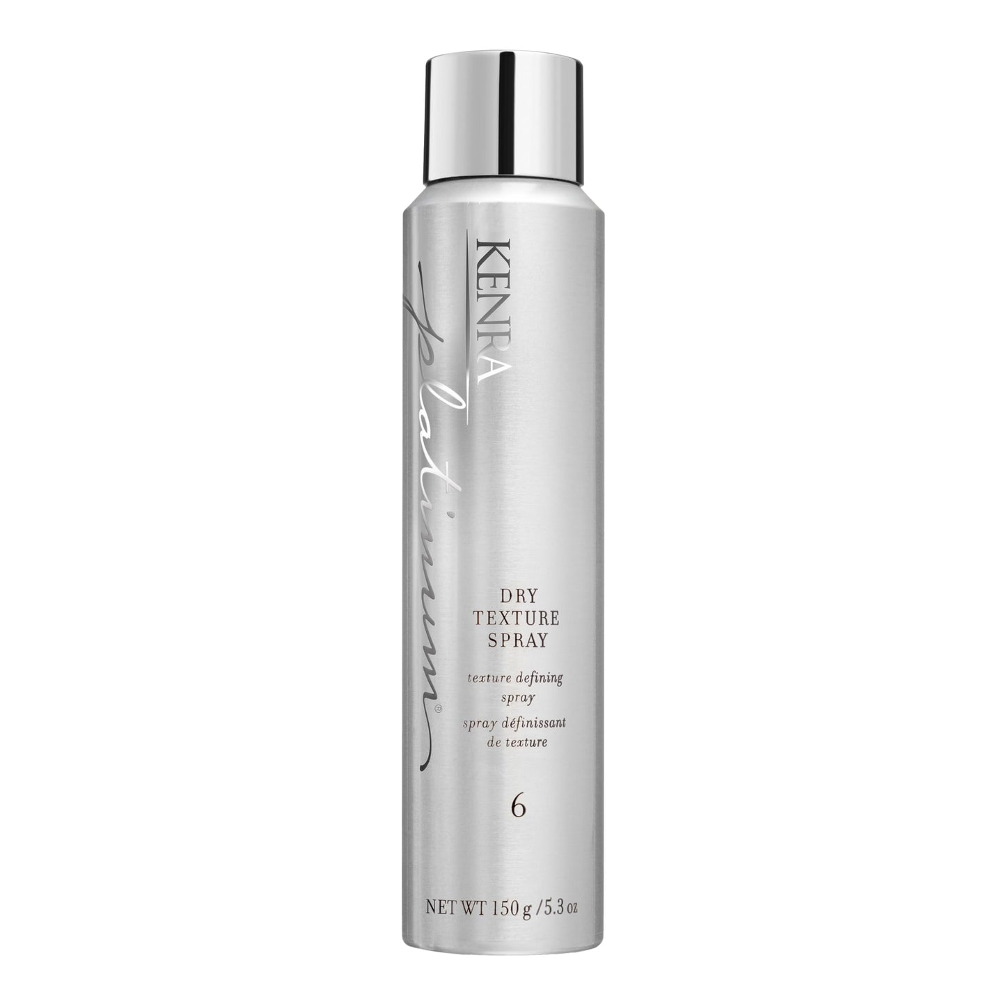 Gray Kenra Platinum Dry Texture Spray 6 | Defining Styler | Increases Fullness | Absorbs Oils & Impurities | Ultra-Lightweight, Non-Drying Formulation | All Hair Types | 5.3 oz