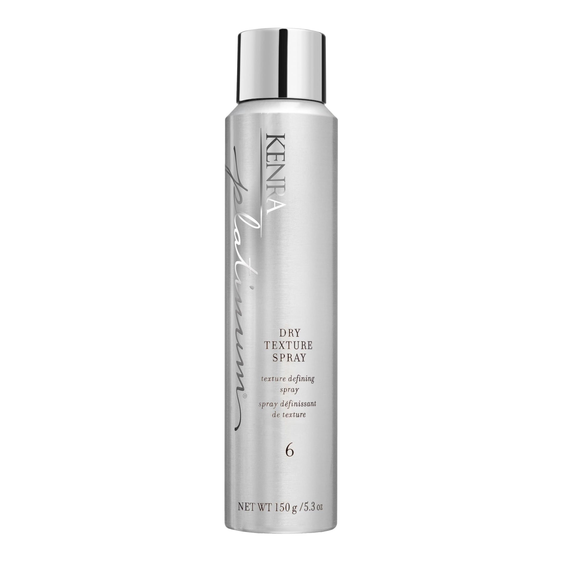 Gray Kenra Platinum Dry Texture Spray 6 | Defining Styler | Increases Fullness | Absorbs Oils & Impurities | Ultra-Lightweight, Non-Drying Formulation | All Hair Types | 5.3 oz