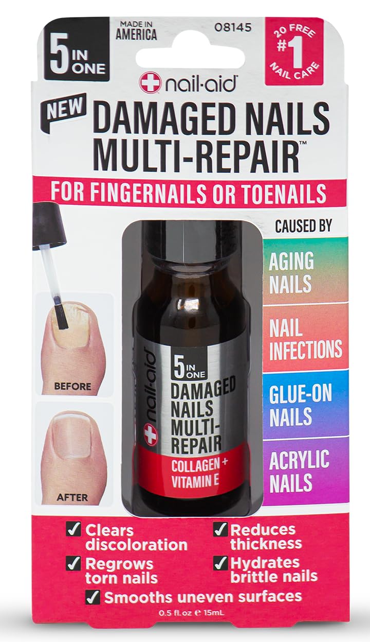 White Smoke Nail-Aid - 5-in-1 Damaged Nails Multi-Repair for Fingernails or Toenails