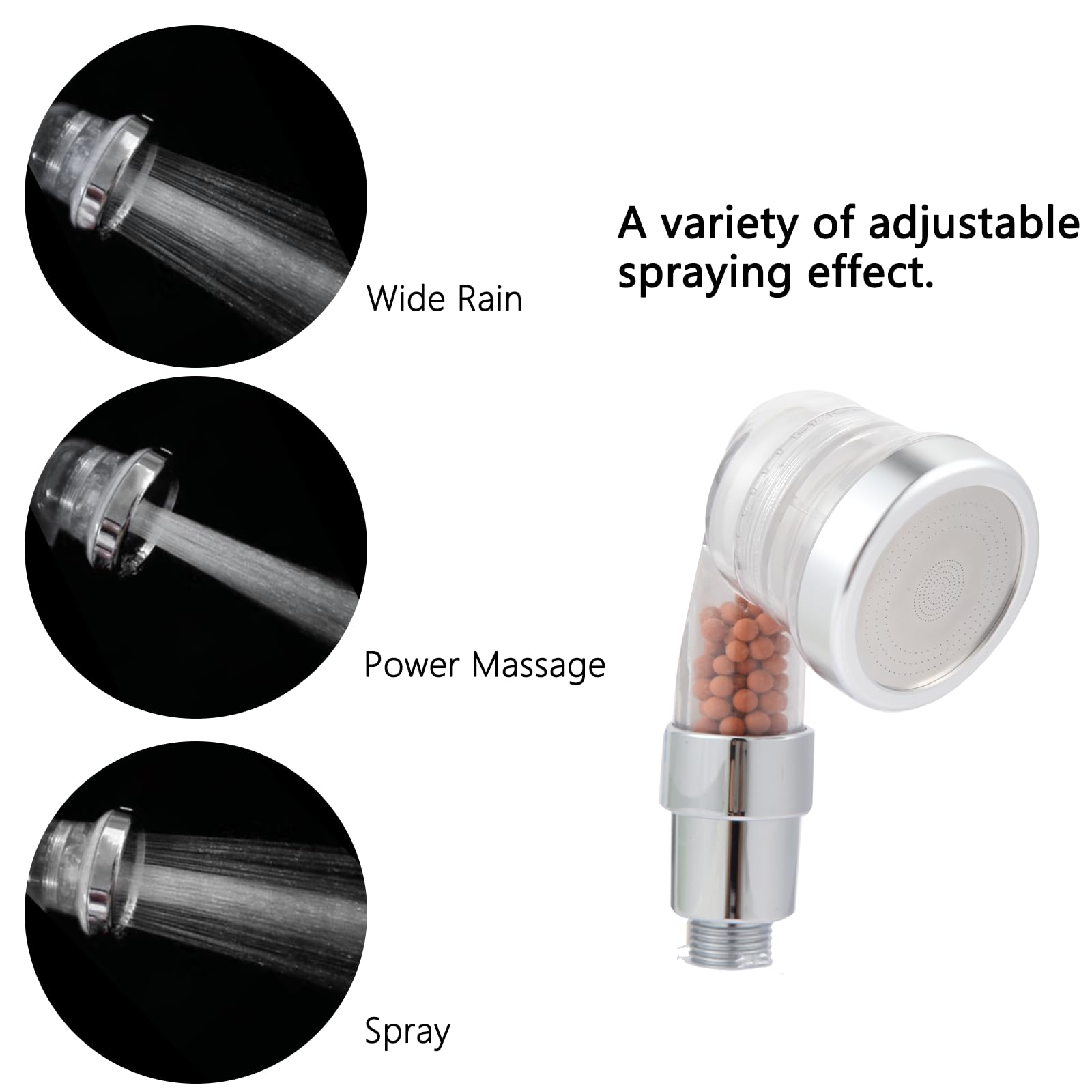 White Smoke Socila Clear Sprayer Head 3 Function With Filter For Shampoo Bowl, High Pressure And Water Saving, Filter For Dry & Frizz Hair