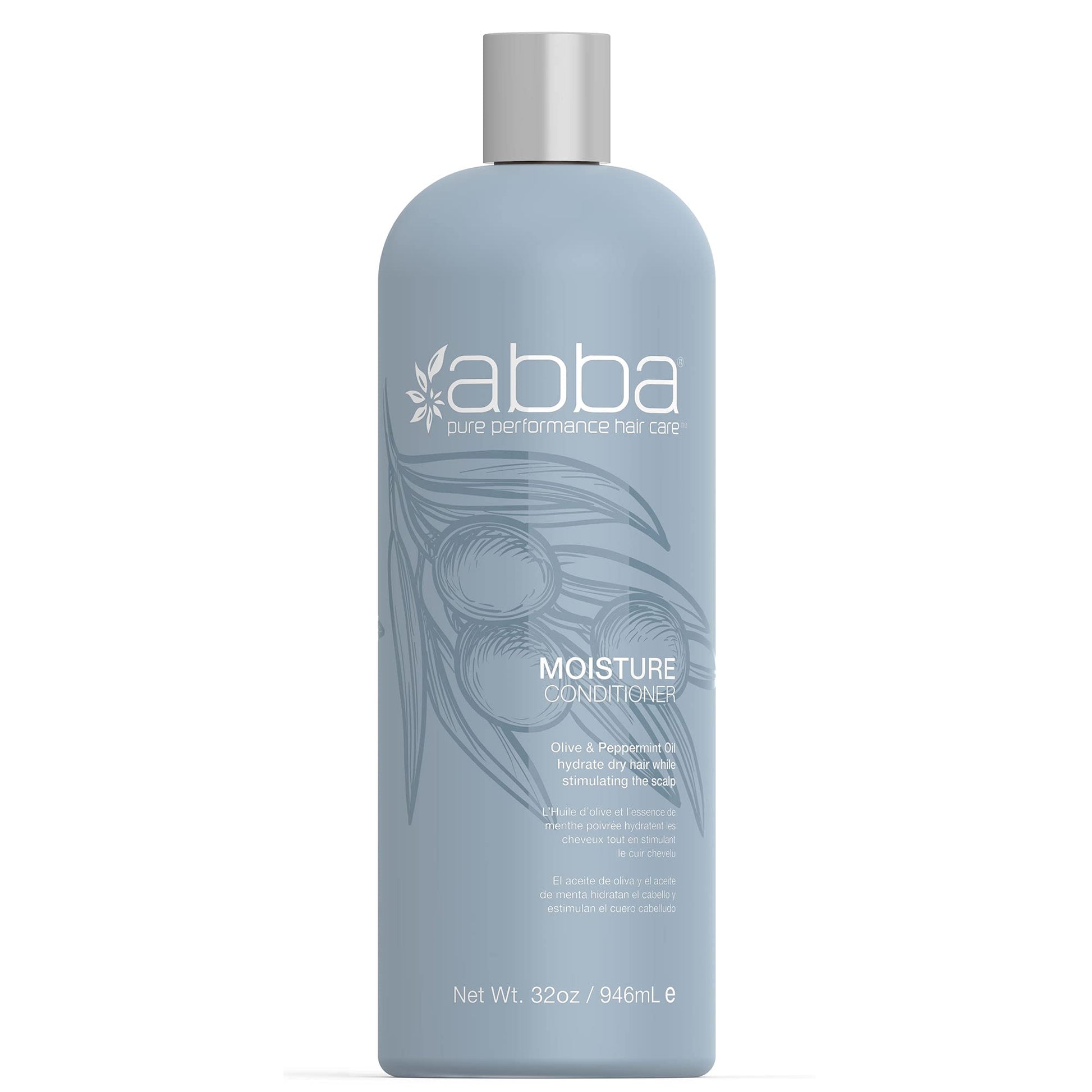 Gray ABBA Moisture Conditioner, Olive & Peppermint Oil, 32 Fl Oz (Pack of 1)