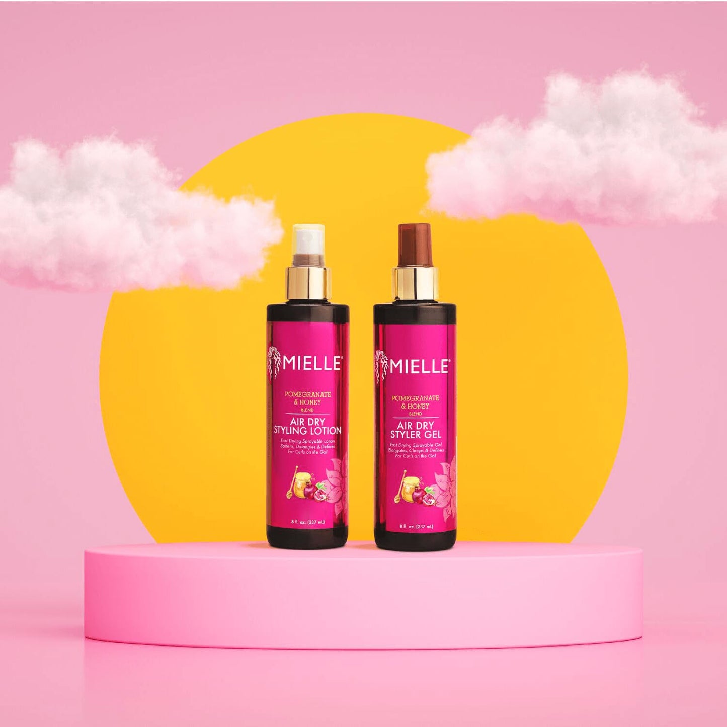 Light Pink Mielle Pomegranate & Honey Air Dry Styler Gel 8 Oz (Pack of 1)