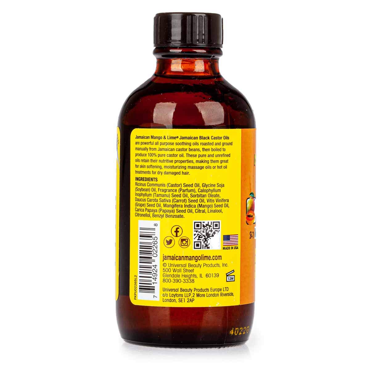 White Smoke [JAMAICAN MANGO&LIME] PURE ORGANIC BLACK CASTOR OIL TREATMENT MANGO PAPAYA 4OZ