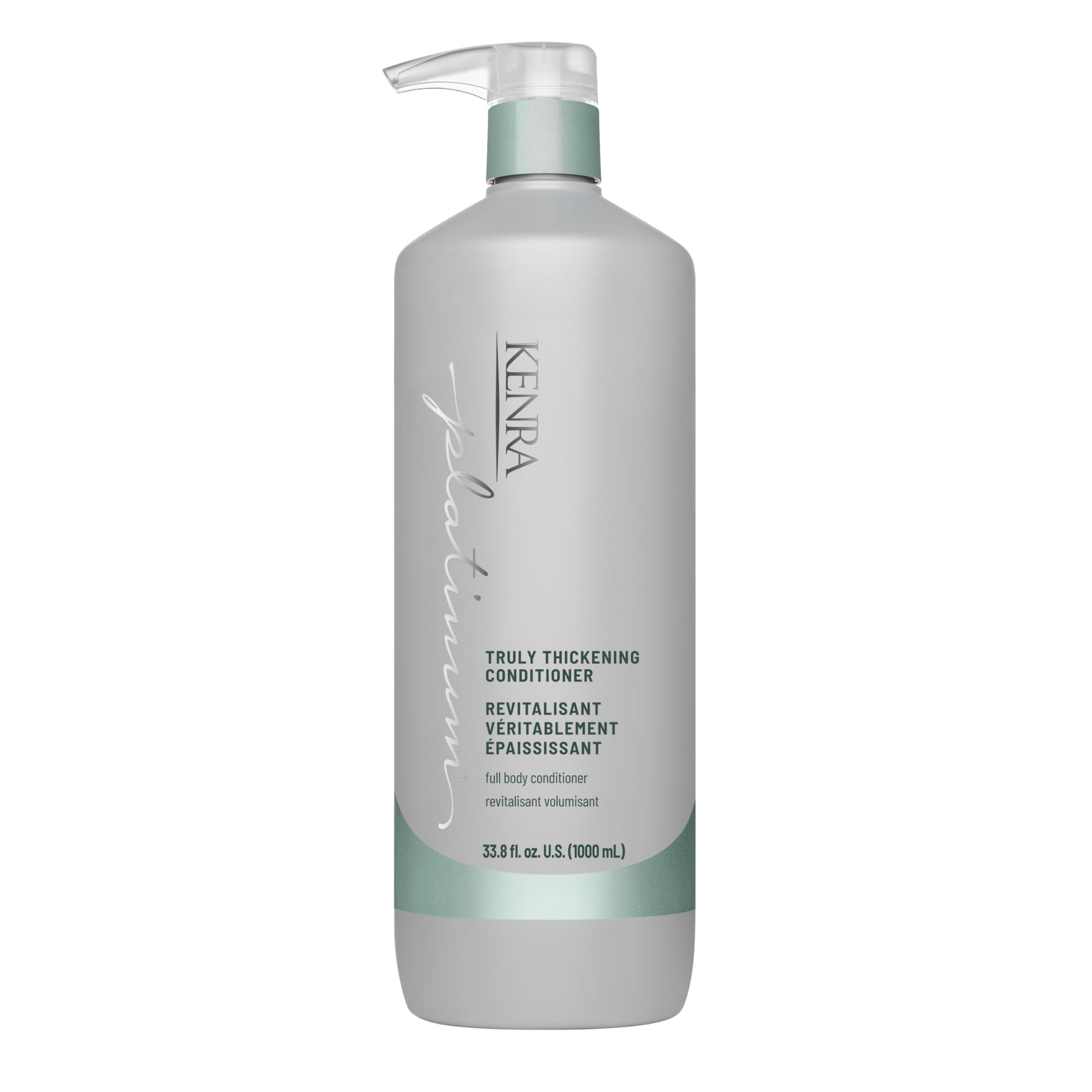 Gray Kenra Platinum Truly Thickening Conditioner | Volumizing + Fuller-Looking Hair | Adds Body | Lightweight | for Fine & Thin Hair | Sulfate Free | Color Safe 33.8oz