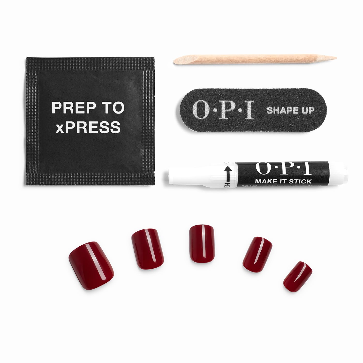 White Smoke OPI On Point Como se Llama? | Short Squoval Cool Dark Red Nail Art Press On Nails | 30 Count with Nail Glue | Long Lasting, Reusable, Non-damaging