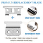 2 Pack T Outliners Blades Compatible with Andis T Outliner & GTX Trimmer, Compatible with Andis #04710 and #04521 (Sliver Steel T Blade + Sliver Steel Blade)