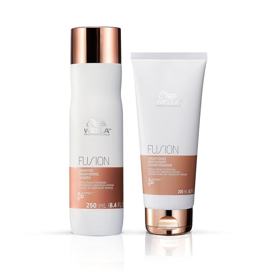 White Smoke Wella Professionals Fusion Intense Repair Shampoo & Conditioner Set, Hair Repair & Anti Hair Breakage