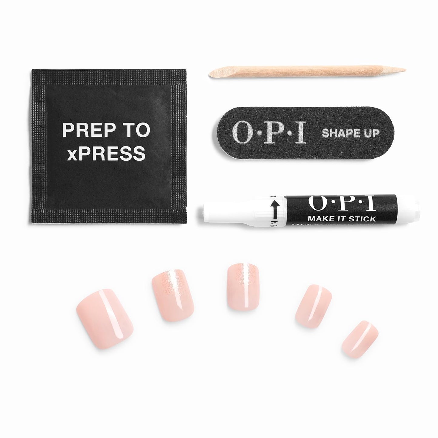 White Smoke OPI On Point Glow to Prom With Me? | Short Squoval Soft Iridescent Nude with Shimmer Press On Nails | 30 Count with Nail Glue | Long Lasting, Reusable, Non-damaging