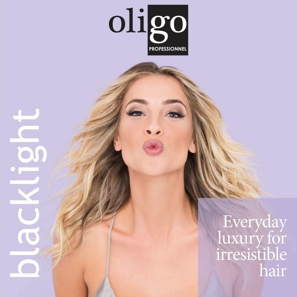 Thistle Oligo Professionnel - Blacklight 18-in-1 Violet Hair Beautifier for blondes- Vegan - Eliminate yellow tones - Anti frizz- Leave-in Toning Conditioner - Detangling Hydrating Spray - Argan Oil -8.5 oz
