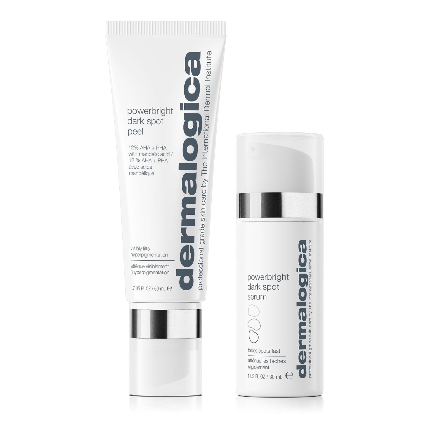 White Smoke Dermalogica PowerBright Dark Spot System Skin Care Kit, Includes Face Serum and Peel - Fade, Lift, and Prevent Dark Spots and Hyperpigmentation