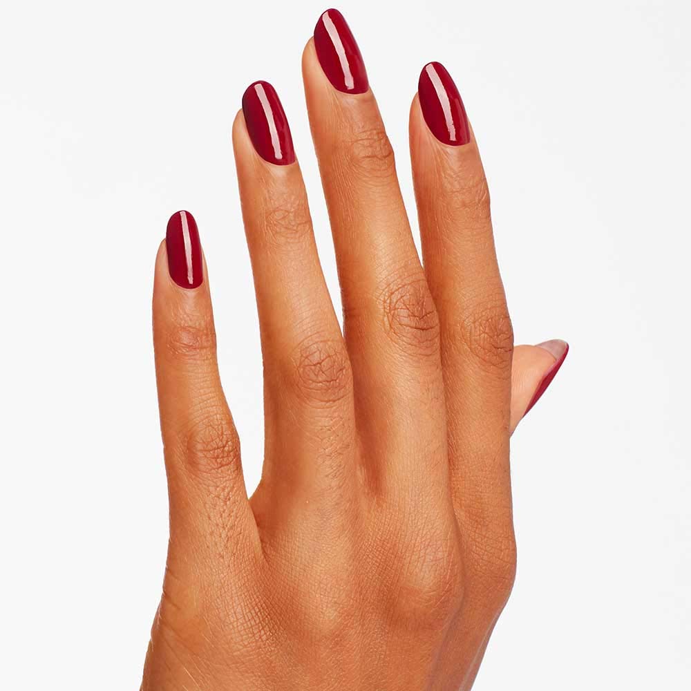 White Smoke OPI Nail Lacquer Malaga Wine | Opaque Dark Red Crème Chip Resistant Nail Polish | Fast Drying, Streak Free