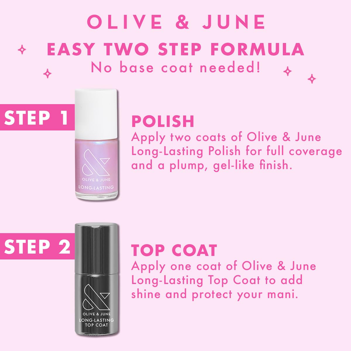 Lavender Blush Olive & June Long Lasting Nail Polish | Spring Pastel Nails | Plump Gel-Like Finish No Lamp Needed | Lasts up to 10 days | Salon-Quality 15-Free Vegan & Cruelty-Free Chip-Resistant | Strawberry Scone