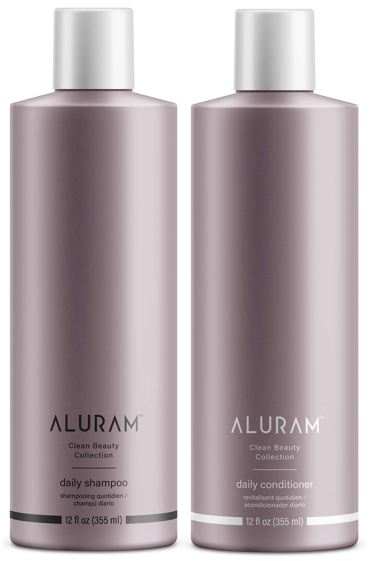 Dark Gray ALURAM Coconut Water Based Daily Hair Shampoo & Conditioner Set, 12 Fl Oz