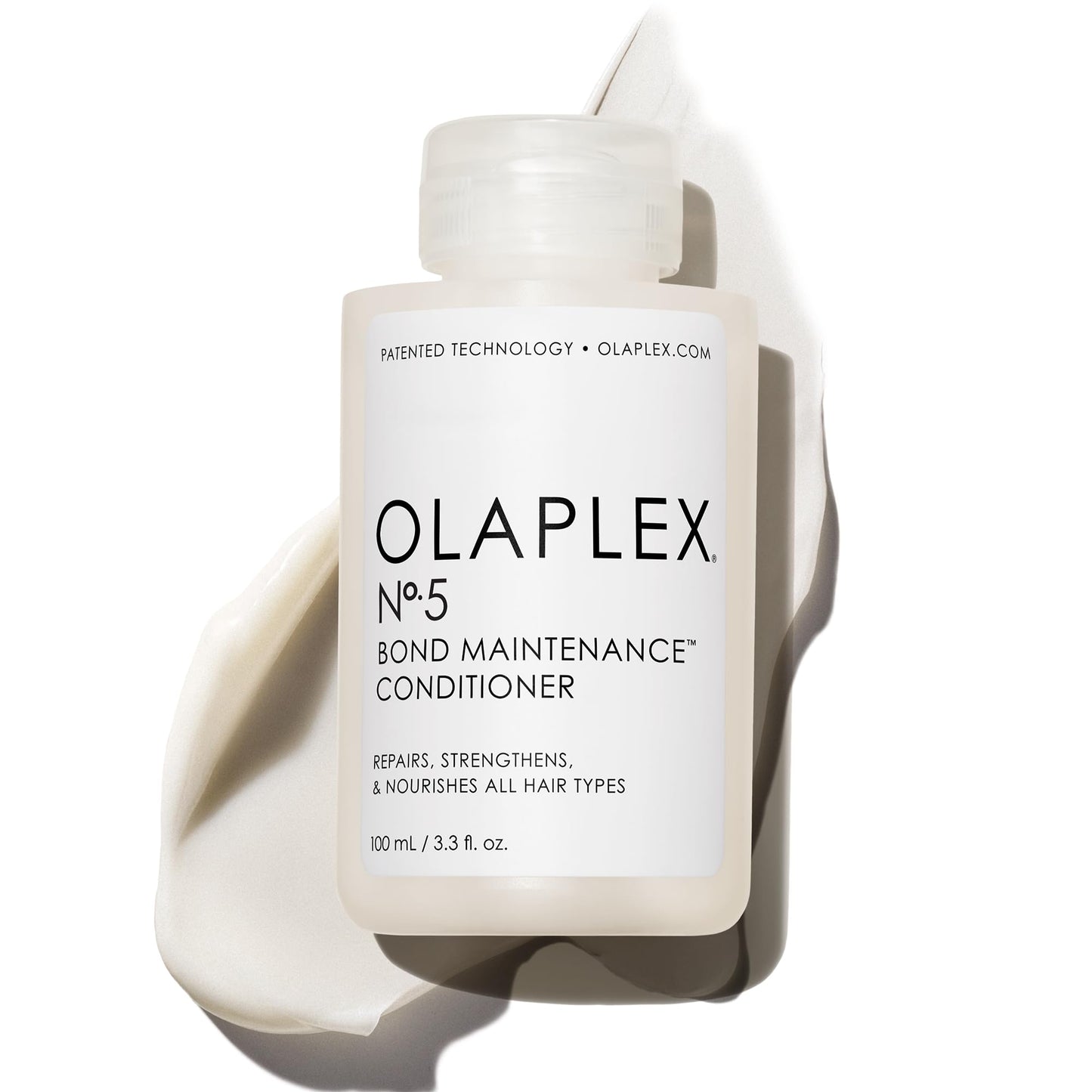 White Smoke Olaplex Nº.5 Bond Maintenance™ Hair Strengthening Conditioner: Repairs Damage & Defend Against Future Breakage | Reduce Frizz | For Coily, Curly, Straight, and Wavy, 100 mL / 3.3 Fl. Oz.