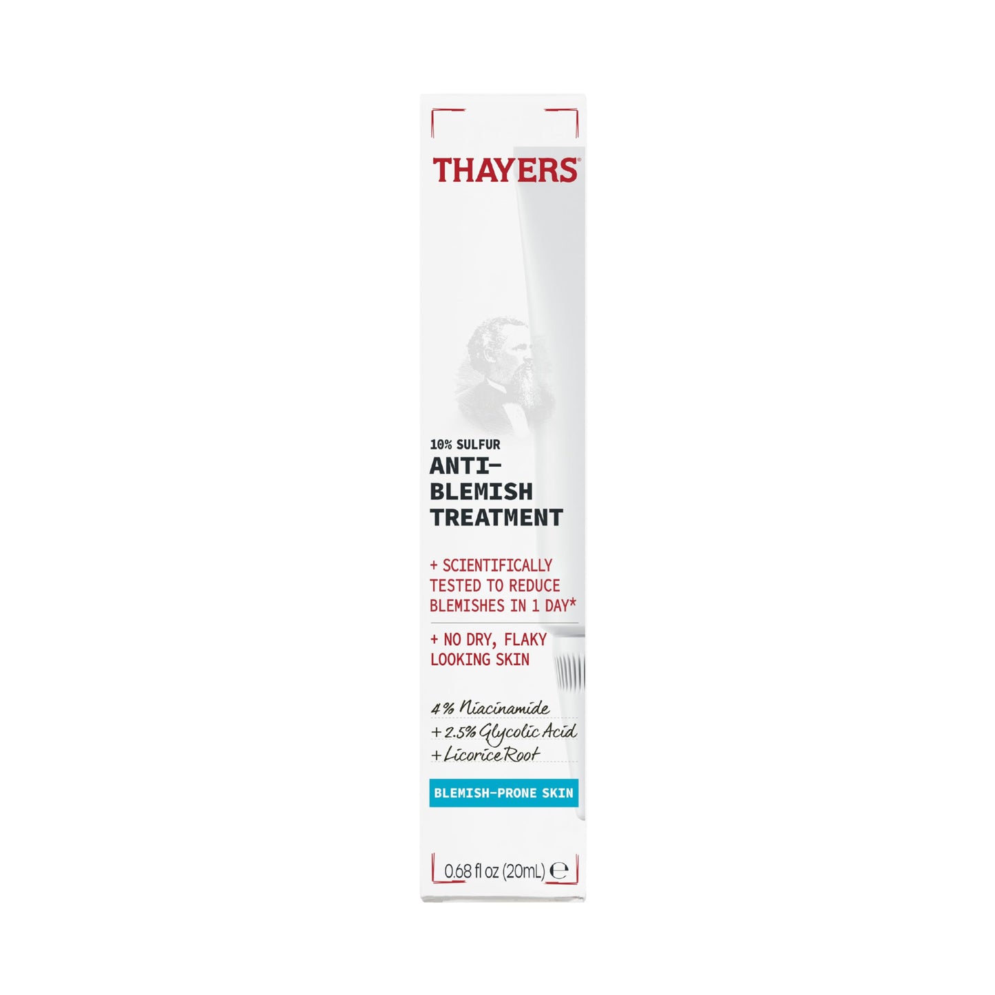 White Smoke THAYERS Rapid Acne Treatment with 10% Sulfur, Sulfur Acne Treatment with Niacinamide and Glycolic Acid, Soothing and Non-Stripping Skin Care, 0.68 Fl Oz