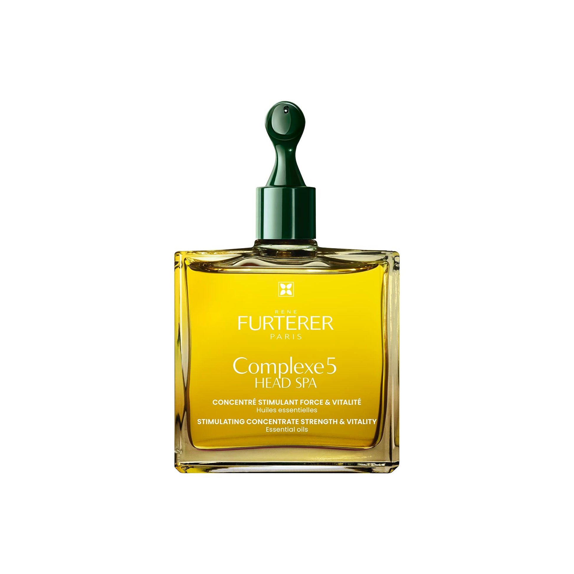 White Smoke Rene Furterer Head Spa COMPLEXE 5 Stimulating Plant Concentrate, Pre-Shampoo Purifying Scalp Treatment, 1.6 oz