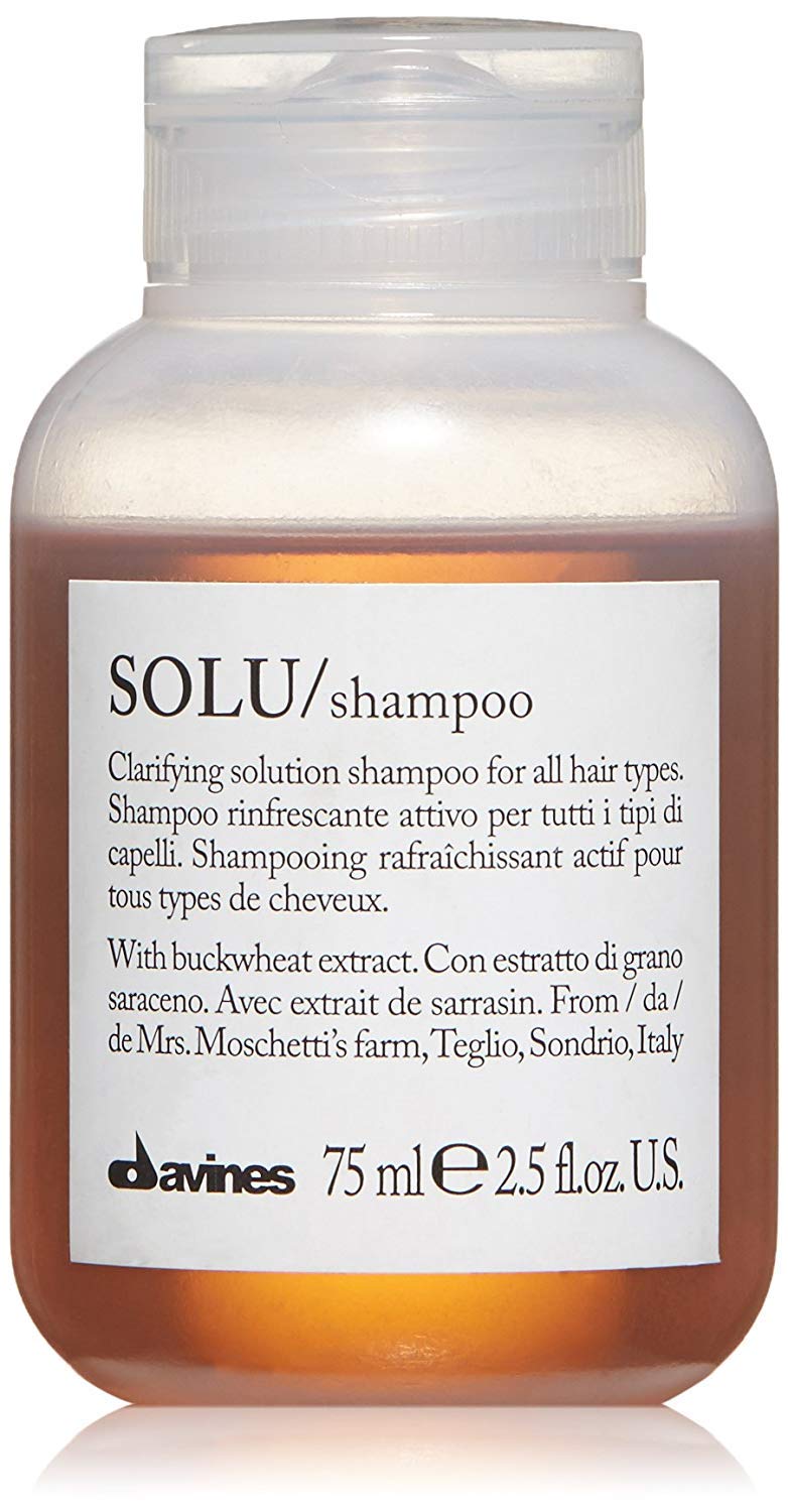 Light Gray Davines SOLU Shampoo, Deep Cleansing from Accumulation or Residues of Styling Products for Normal to Heavily-Styled Hair - Gives a Refreshed Scalp, Travel Size, 2.54 Fl Oz