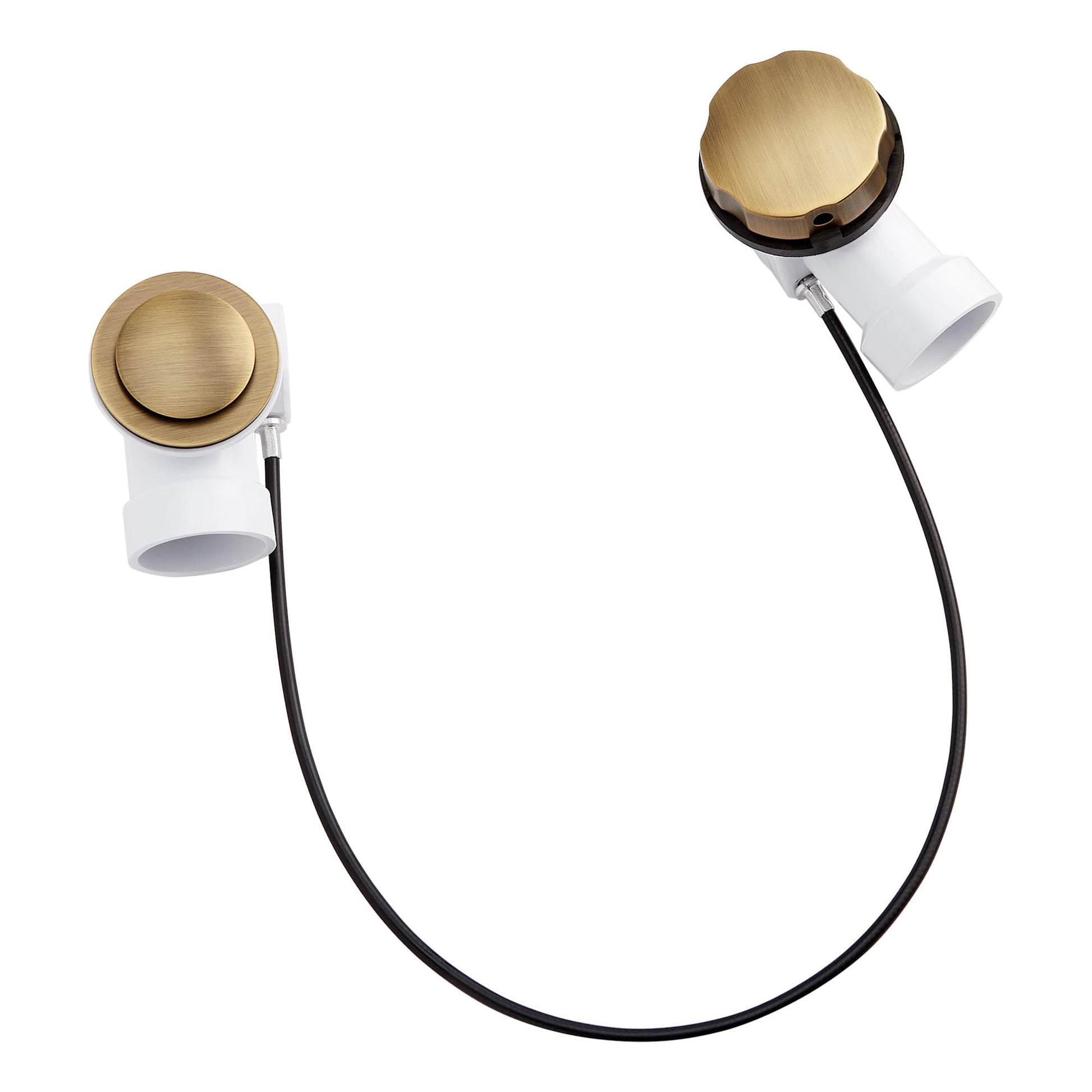 White Smoke Signature Hardware 446731 PVC Cable Drain and Overflow for 17" - 22" Deep Alcove Tubs - Oil Rubbed Bronze
