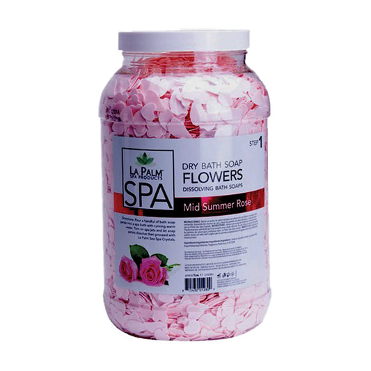 White Smoke La Palm SPA Pedicure Dry Bath Soap Flowers Petals For Foot Bath 1 gallon 6 Scents to Choose From (Mid Summer Rose)