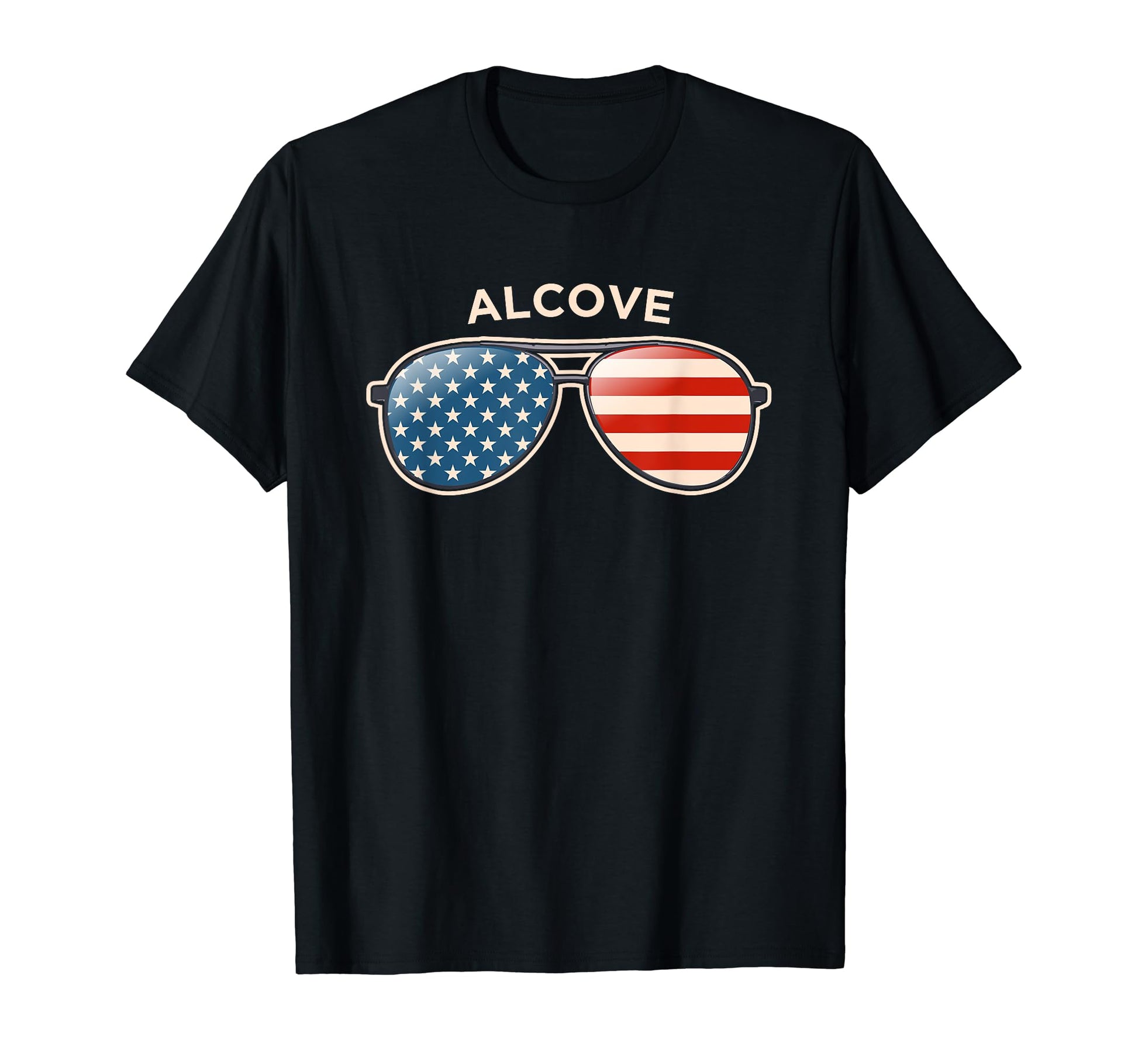 White Smoke Alcove, NY Vintage US Flag Sunglasses T-Shirt