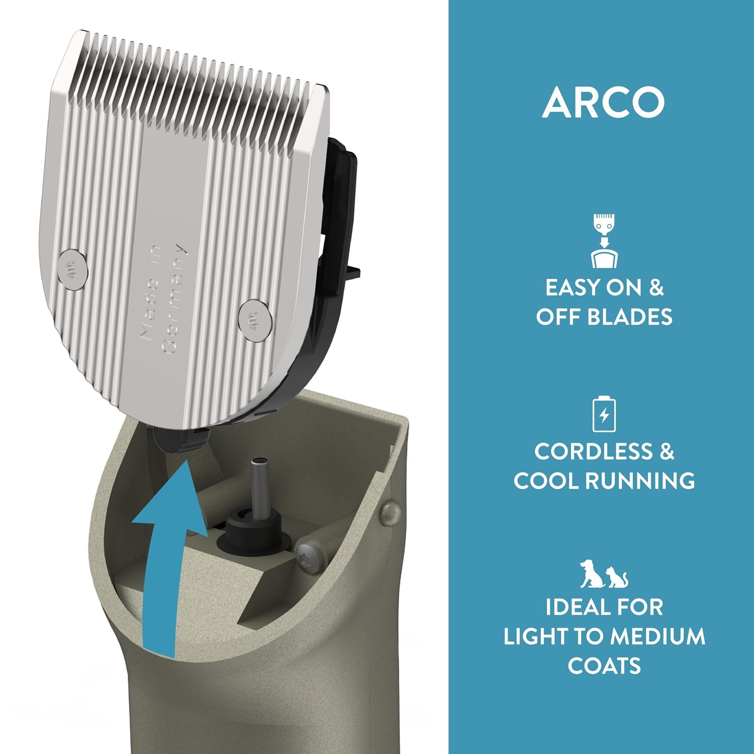 White Smoke Wahl Professional Animal Arco Pet, Dog, Cat, and Horse Cordless Clipper Kit