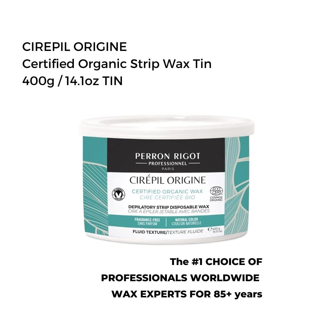 White Smoke Cirepil - Origine - 400g / 14.11 oz Soft Wax Tin - Cosmos Certified Organic Strip Wax - 100% Natural with Jojoba Oil - Fragrance-Free for Sensitive Skin - Professional Body Depilatory Refill