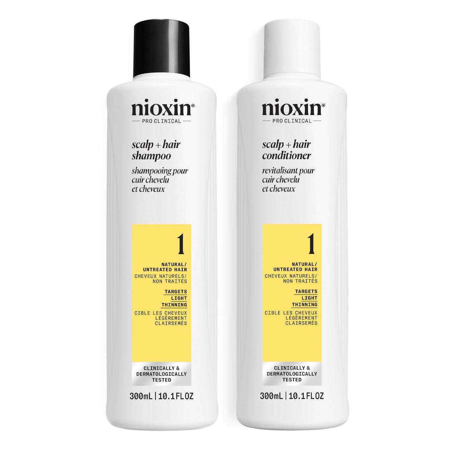 White Smoke Nioxin Duo Kit | System 1 Scalp + Hair Thickening Shampoo & Conditioner, 10.1 Fl Oz Each | For Natural Hair with Light Thinning