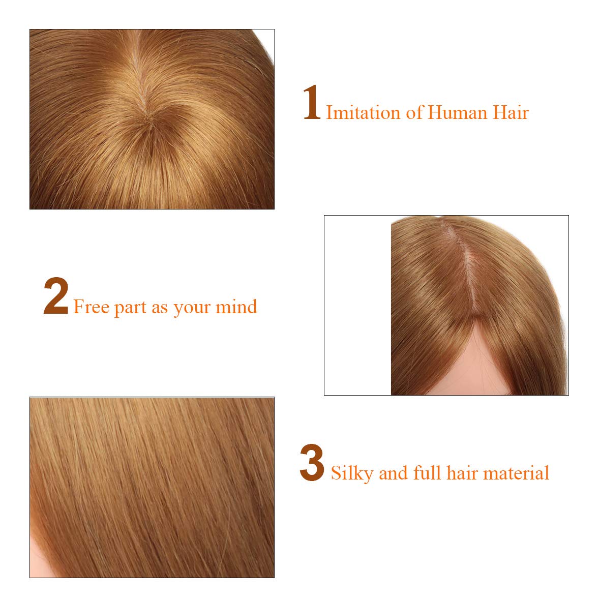 White Smoke Mannequin Head With Human Hair 22-24 Inch Blonde 60% Real Hair Cosmetology Manicans Head for Practicing Braiding Styling Cutting Doll Head with Clamp Holder