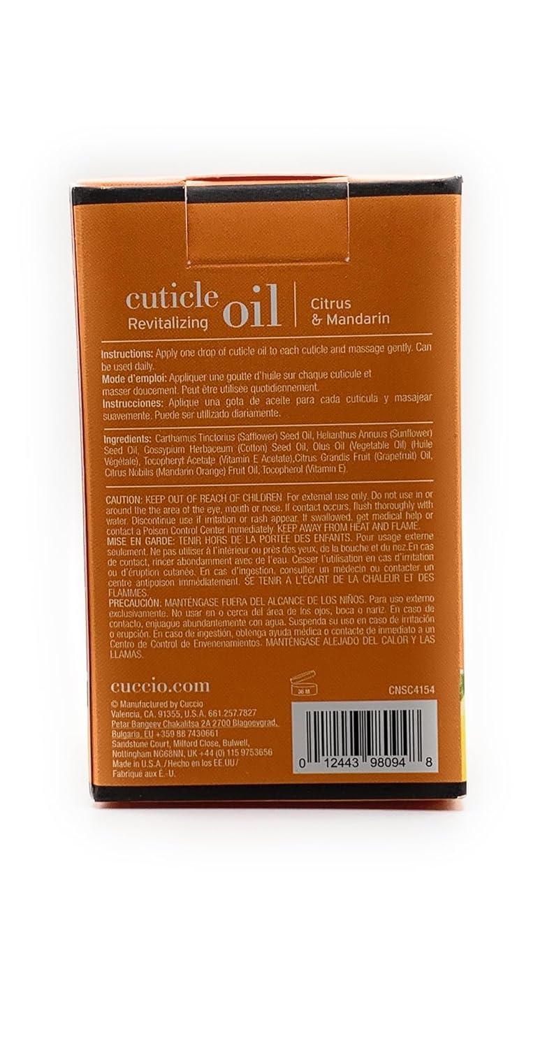 Saddle Brown Cuccio Naturale Citrus & Mandarin Revitalizing Cuticle Oil, Lightweight Fast-Absorbing Hydrating Nail & Cuticle Conditioner, Cold-Pressed Oils + Vitamin E, 2.30 Fl Oz
