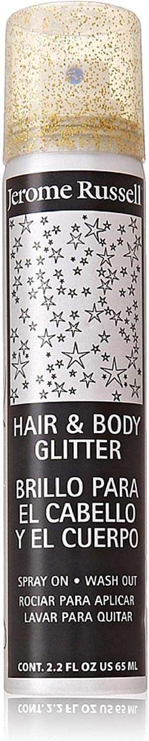 Light Gray Jerome Russell Hair and Body Glitter Spray, Gold 2.2 oz (Pack of 4)