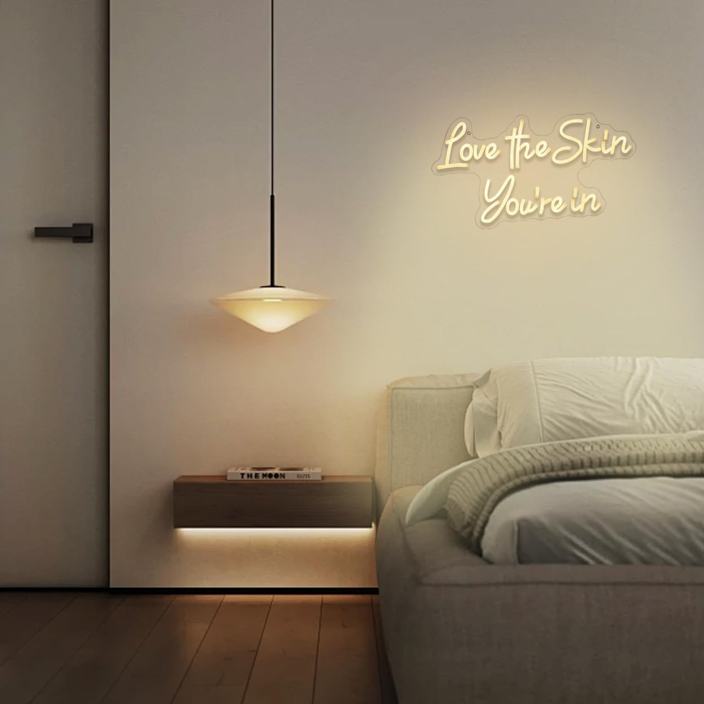 Rosy Brown Gyaksjm ''Love the Skin You're in'' Neon Sign Facial Spa Neon Light for Wall Decor Warm White Letters Neon Lights Beauty Salon Sign for Business Skin Care Salon Beauty Shop Decorations
