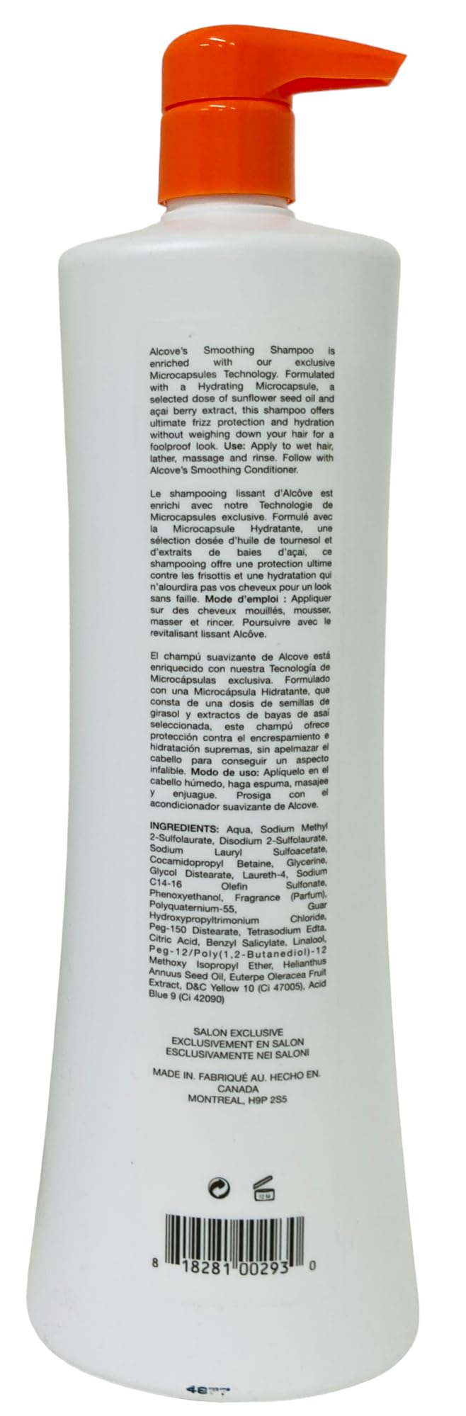 Light Gray Alcove Oligo Smoothing Shampoo 32 fl oz / 1 L