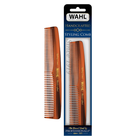 White Smoke Wahl Beard, Mustache, & Hair Styling Comb for Men's Grooming - Handcrafted & Hand Cut with Cellulose Acetate - Smooth, Rounded Tapered Teeth - Model 3328