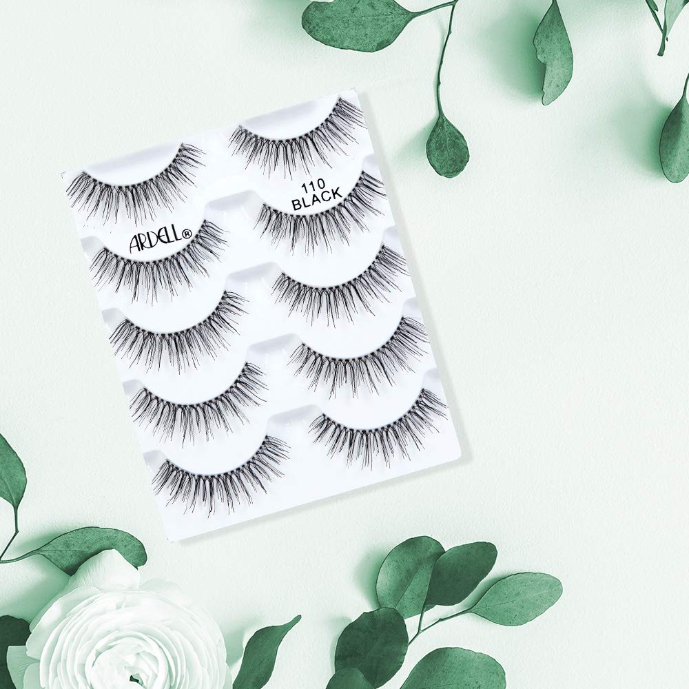 Honeydew Ardell False Eyelashes 110 Black - Eye-Lifting Effect Eye Makeup, Natural Look Strip Lashes - 5 Pairs, 2 Pack