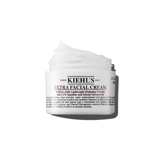 White Smoke Kiehl's Ultra Facial Cream, with 4.5% Squalane to Strengthen Skin's Moisture Barrier, Skin Feels Softer and Smoother, Long-Lasting Hydration, Easy and Fast-Absorbing, Suitable for All Skin Types