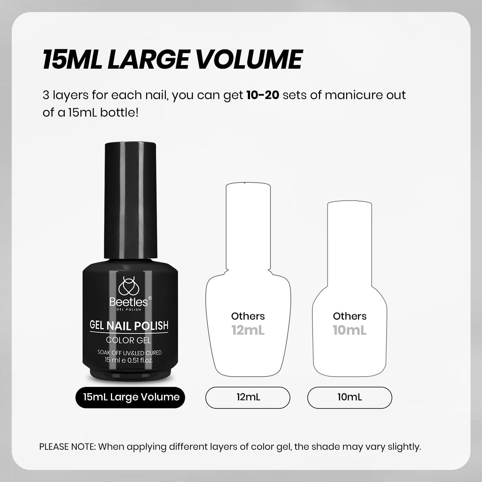 White Smoke Beetles Black White Gel Polish Set - 2 Pcs 15ml Full Size Black And White Colors Polish French Nails Soak Off Led Nails Art Manicure Salon Diy at Home