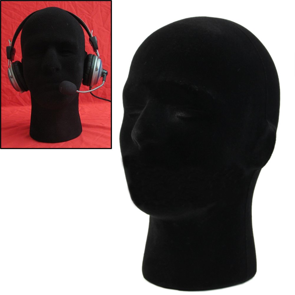 White Smoke LIAMTU Male Wigs Display Mannequin Head Stand Model HTC Vive VR Headsets Mount Styrofoam Foam Black
