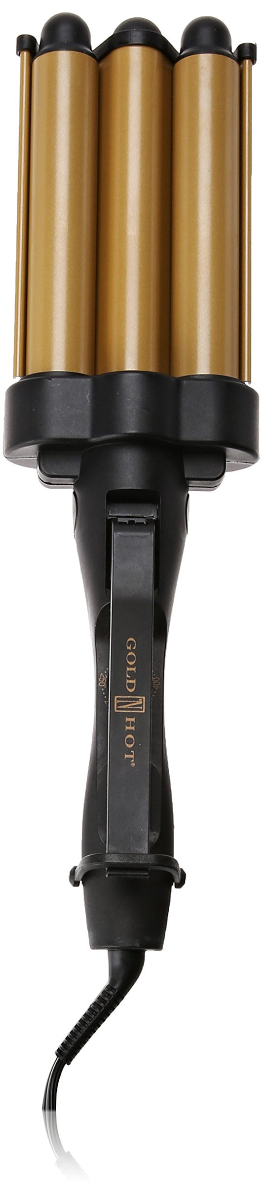 White Smoke Gold N' Hot GH3011 Jumbo Ceramic Triple Barrel Waver